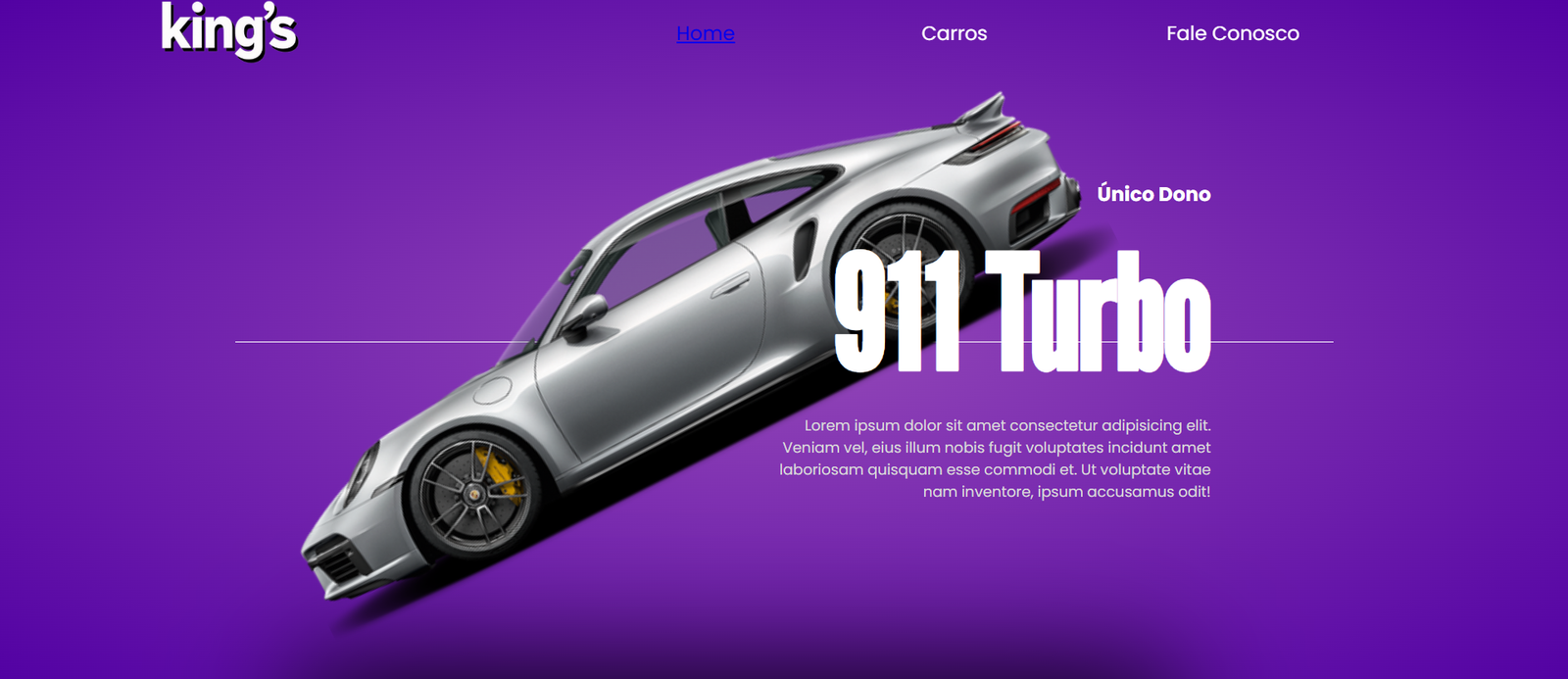 King's Cars - Landing page automotiva desenvolvida por Arthur Santiago